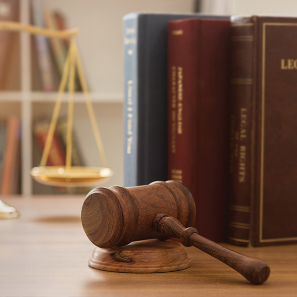 Image of gavel and law books